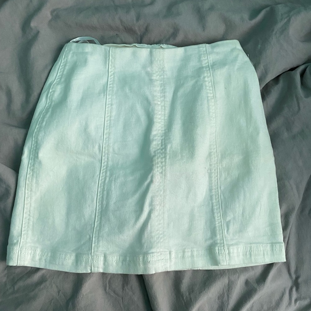 denim mini skirt